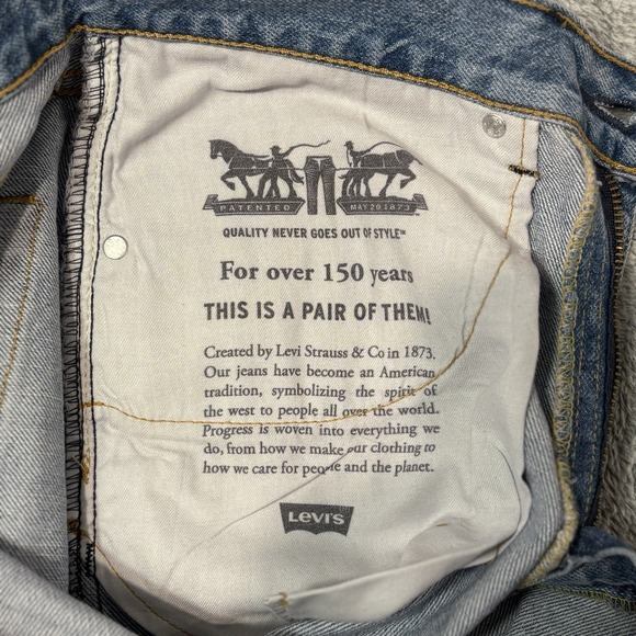 NWT Levi's 505 Regular Denim Shorts Men W32 Blue Straight Leg Jean Shorts - Picture 8 of 13